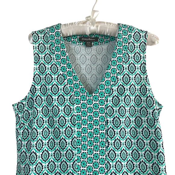 Tommy Bahama Turquoise Sleeveless V-Neck Cotton Knit Activewear Dress Sz Medium - Picture 2 of 8